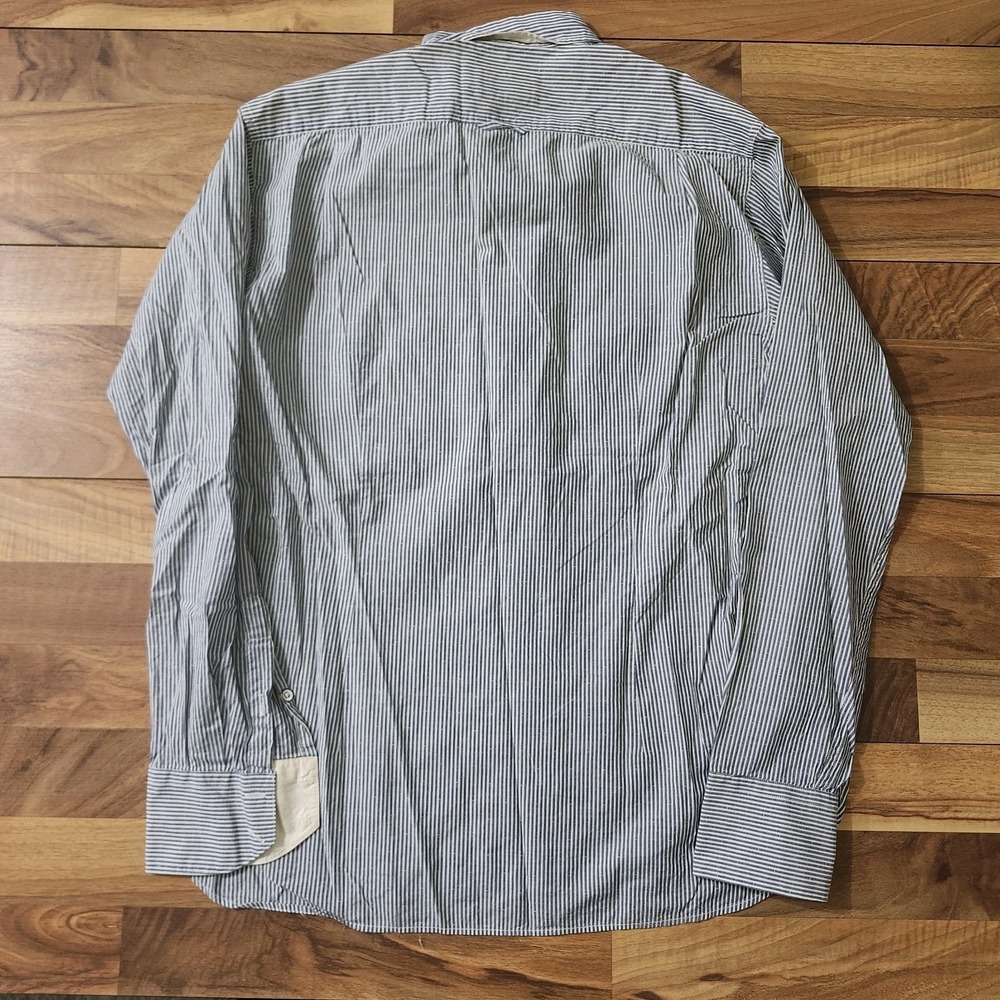Rag & Bone Shirt Mens Large Blue Striped Long Sleeve Button Up Tailored Workwear - Picture 11 of 12